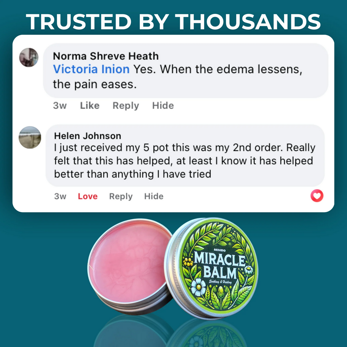 Miracle Balm - Soothing Joint Cream for Back, Hands, Feet and Body